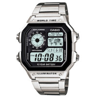 Casio AE-1200WHD-1AVEF – Ανδρικό Ψηφιακό Ρολόι (Ατσάλινο Μπρασελέ, World Time)